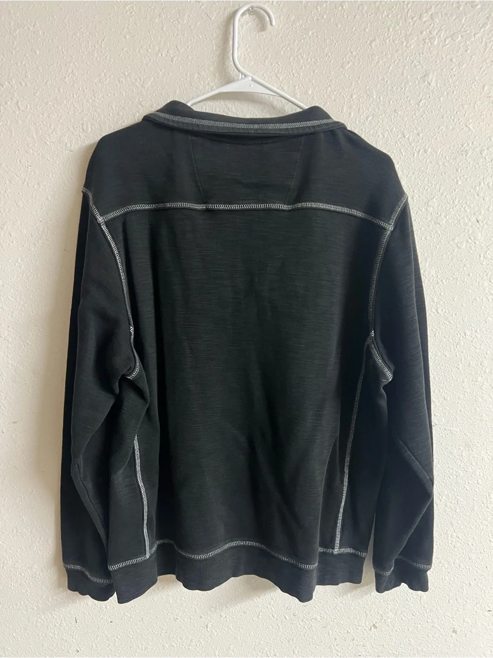 Tommy Bahama Black Half-Zip Sweater with Light Blue Marlin Logo
